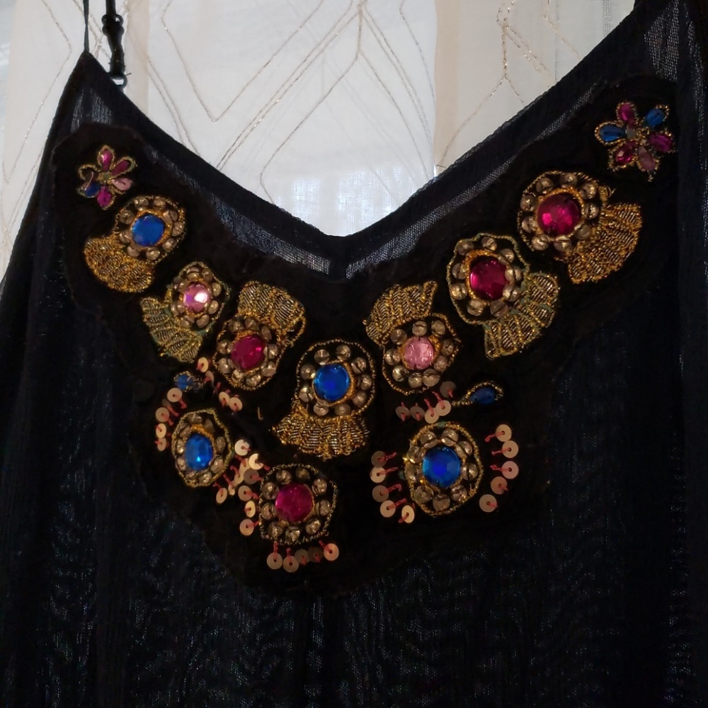 Free people Party mini chiffon ruffle sequin dress